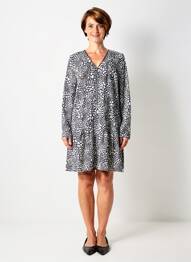 Robe courte manches longues manches longues noir MARBLE femme