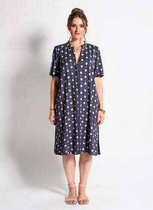 Robe courte manches courtes manches courtes bleu MD'M femme