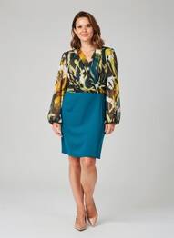 Robe courte manches longues manches longues vert GREGORY PAT femme