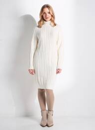 Robe pull stretch manches longues beige LOLITAS&L femme