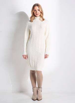 Robe pull stretch manches longues beige LOLITAS&L femme