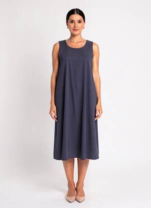 Robe mi-longue sans manche sans manche bleu ORTO BOTANICO femme