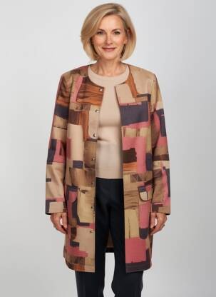 Manteau long fermeture pressionnée sans capuche marron FRANCE RIVOIRE femme