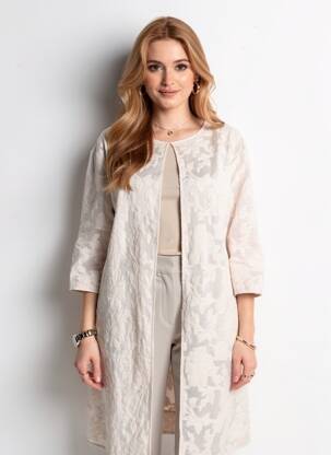 Manteau long coupe cintrée sans capuche rose VERA MONT femme