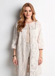 Manteau long coupe cintrée sans capuche rose VERA MONT femme