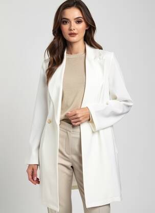 Manteau long coupe cintrée sans capuche beige PAOLA TIENFORTI femme