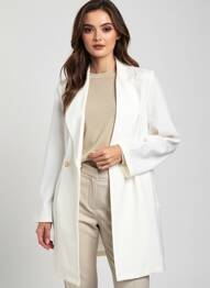 Manteau long coupe cintrée sans capuche beige PAOLA TIENFORTI femme