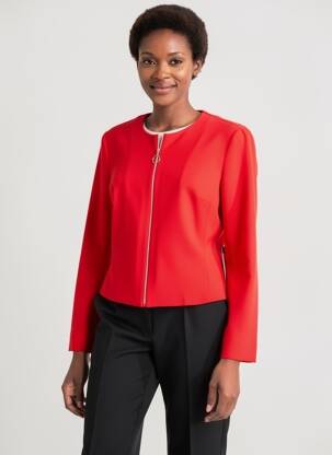 Veste chic tissage crêpe rouge BETTY BARCLAY femme