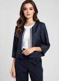 Veste chic tissage crêpe bleu DIANE LAURY femme