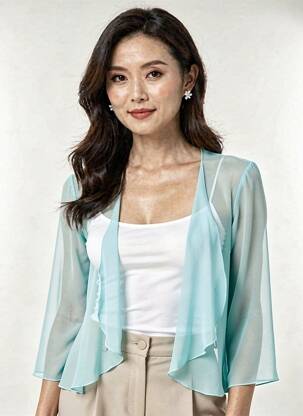 Gilet manches longues manches 3/4 bleu GREGORY PAT femme