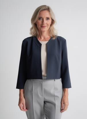 Boléro effet matière satinée bleu VERA MONT femme
