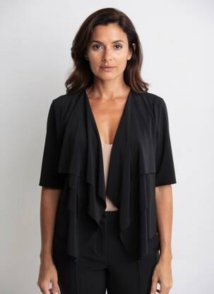 Veste chic col v noir ORTO BOTANICO femme