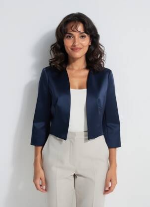 Boléro coupe cintrée bleu VERA MONT femme