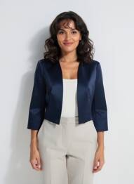 Boléro coupe cintrée bleu VERA MONT femme