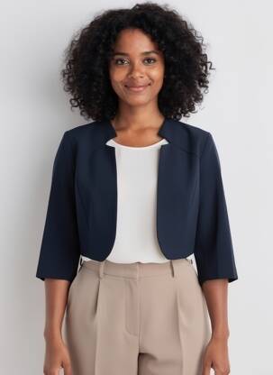 Boléro coupe cintrée bleu POUSSIERE D'ETOLE femme