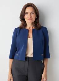 Boléro col rond bleu ESTEL COLLECTION femme