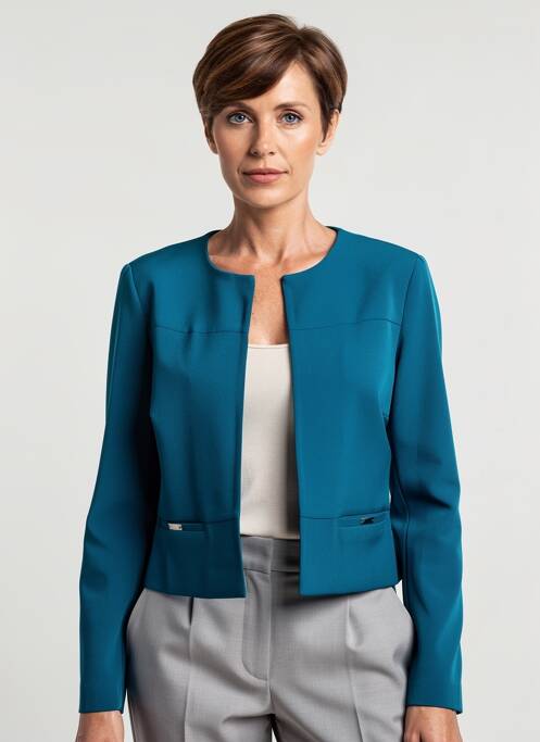 Veste chic tissage crêpe vert GREGORY PAT femme