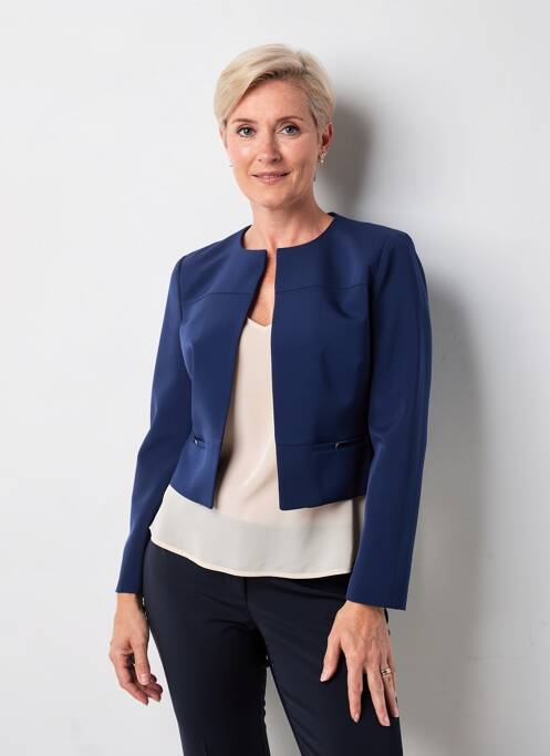 Veste chic tissage crêpe bleu GREGORY PAT femme