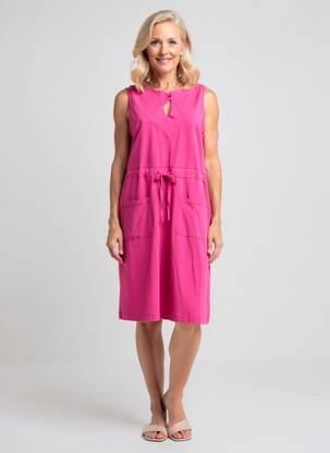 Robe mi-longue sans manche sans manche rose MD'M femme
