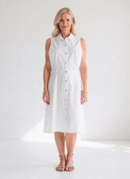 Robe mi-longue sans manche sans manche beige K-DESIGN femme