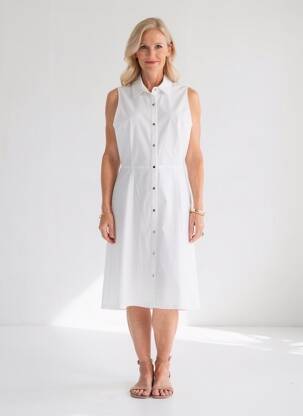 Robe mi-longue sans manche sans manche beige K-DESIGN femme
