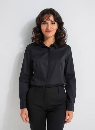 Chemisier coupe cintrée manches longues noir FRACOMINA femme