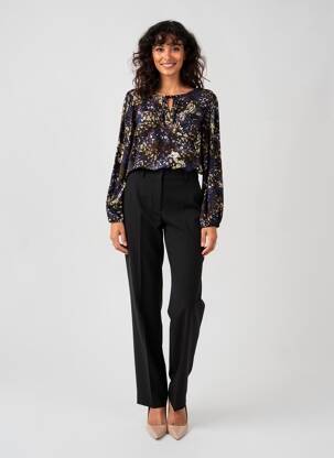 Chemisier tissage popeline manches longues bleu LA FEE MARABOUTEE femme