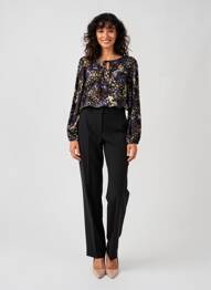 Chemisier tissage popeline manches longues bleu LA FEE MARABOUTEE femme