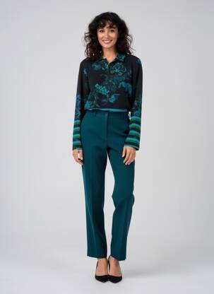 Polo stretch manches longues noir AGATHE & LOUISE femme