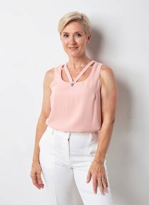 Top coupe fluide sans manche rose GREGORY PAT femme