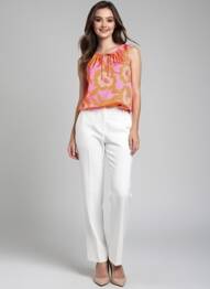 Top tissage jersey sans manche orange K-DESIGN femme