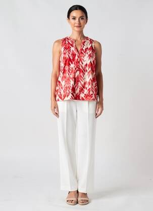 Top stretch sans manche rouge K-DESIGN femme
