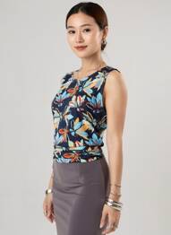 Top tissage jersey sans manche bleu MD'M femme
