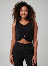 Top tissage jersey sans manche noir LOLITAS&L femme