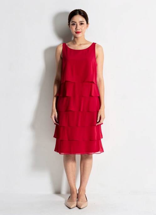 Robe mi-longue coupe fluide sans manche rouge VERA MONT femme