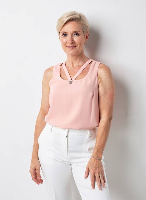 Top coupe fluide sans manche rose GREGORY PAT femme