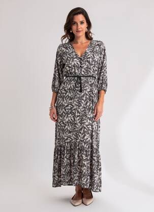 Robe longue manches longues manches longues noir LA FEE MARABOUTEE femme