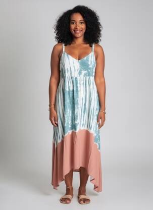 Robe longue sans manche sans manche bleu MD'M femme