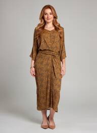 Robe longue manches longues manches longues marron LA FEE MARABOUTEE femme