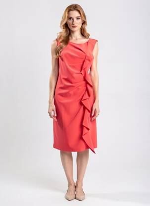 Robe mi-longue sans manche sans manche rouge CRISTINA GAVIOLI femme