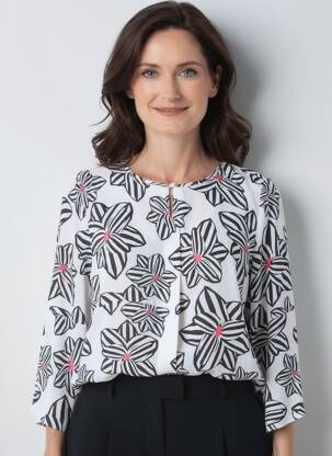 Blouse tissage popeline manches longues blanc FRANK WALDER femme