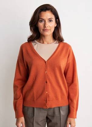 Gilet manches longues stretch marron SIGNE NATURE femme