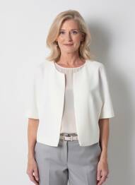 Veste casual col rond blanc ESTEL COLLECTION femme