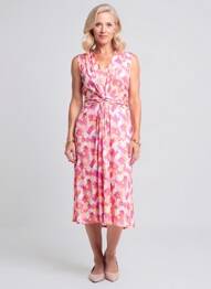 Robe longue sans manche sans manche rose JULIE GUERLANDE femme