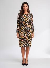 Robe mi-longue manches longues manches longues noir K-DESIGN femme