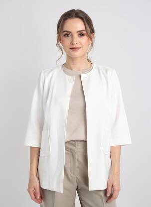 Veste casual col rond blanc ANDAMIO femme