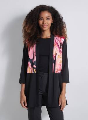 Veste kimono manches longues noir GREGORY PAT femme