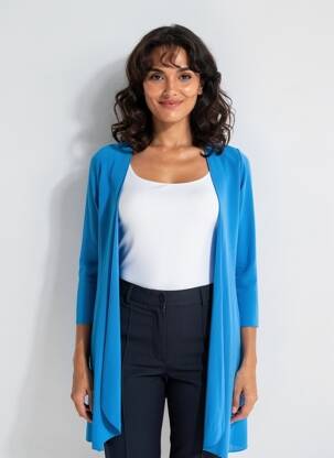 Gilet manches longues manches longues bleu RINASCIMENTO femme