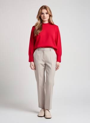 Pull coupe droite manches longues rouge RABE femme