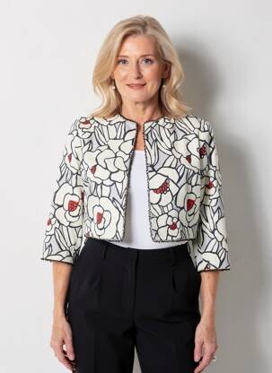 Veste casual col rond noir MICHAELA LOUISA femme